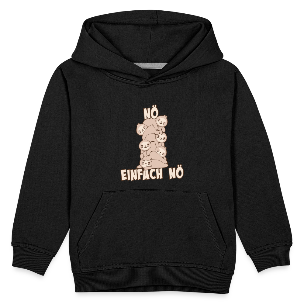 Faultier Faultierstapel Nö Einfach Nö Kinder Premium Hoodie - Schwarz