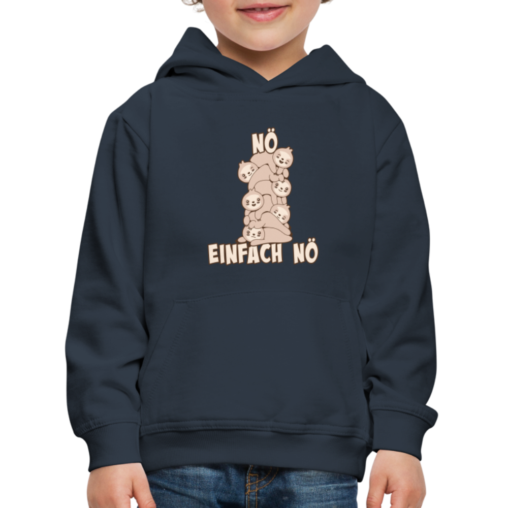 Faultier Faultierstapel Nö Einfach Nö Kinder Premium Hoodie - Navy