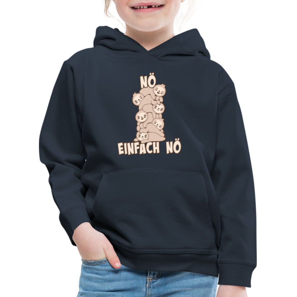 Faultier Faultierstapel Nö Einfach Nö Kinder Premium Hoodie - Navy