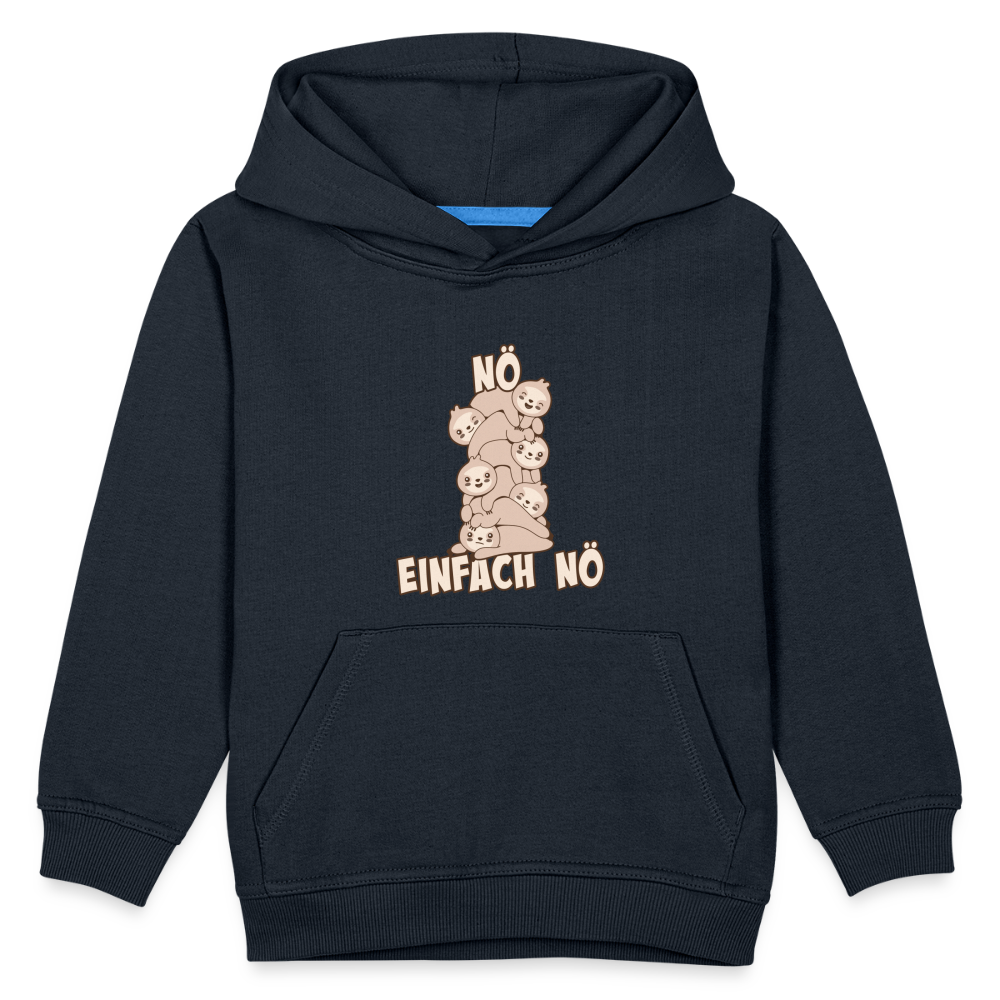 Faultier Faultierstapel Nö Einfach Nö Kinder Premium Hoodie - Navy