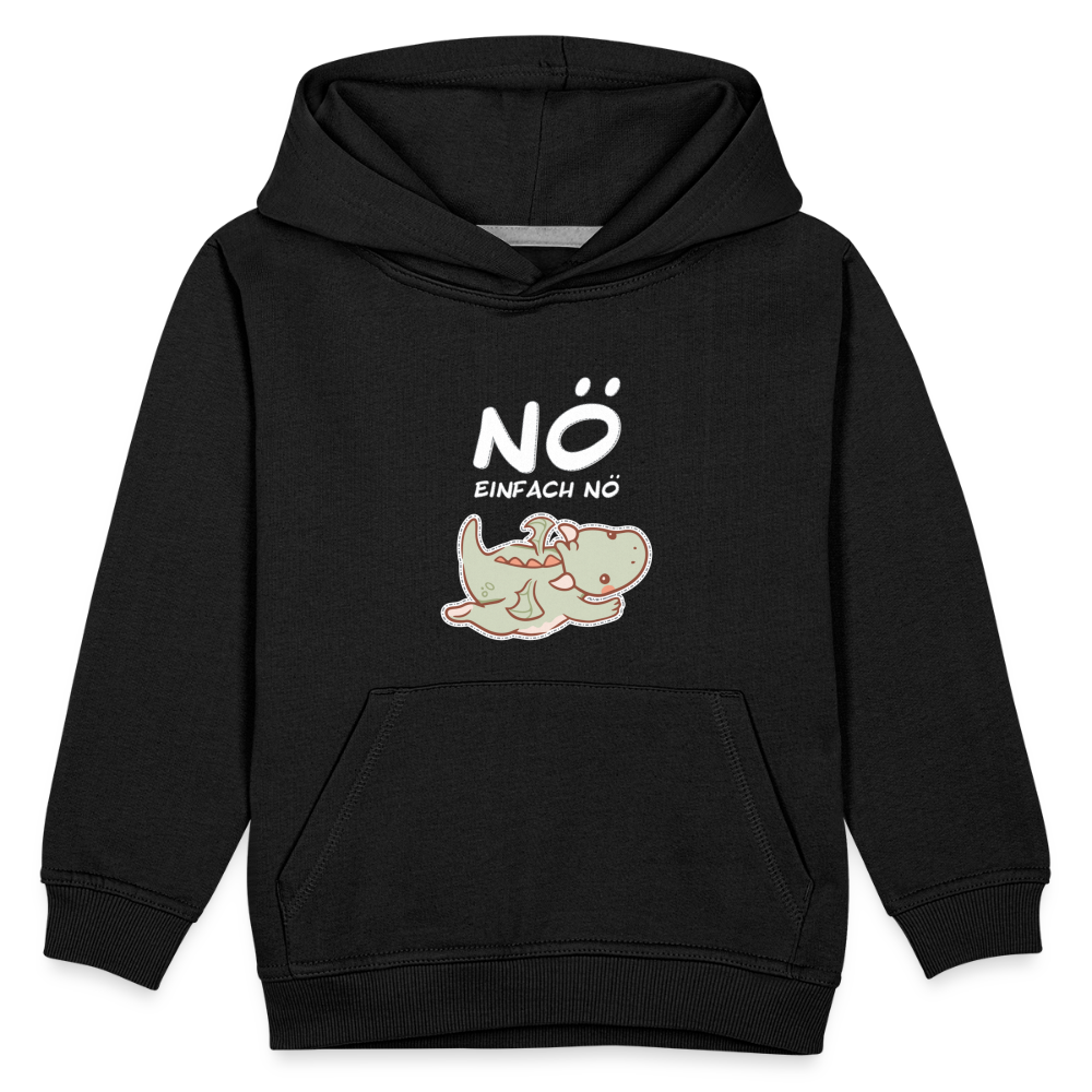 Drache Nö Einfach Nö Kinder Premium Hoodie - Schwarz