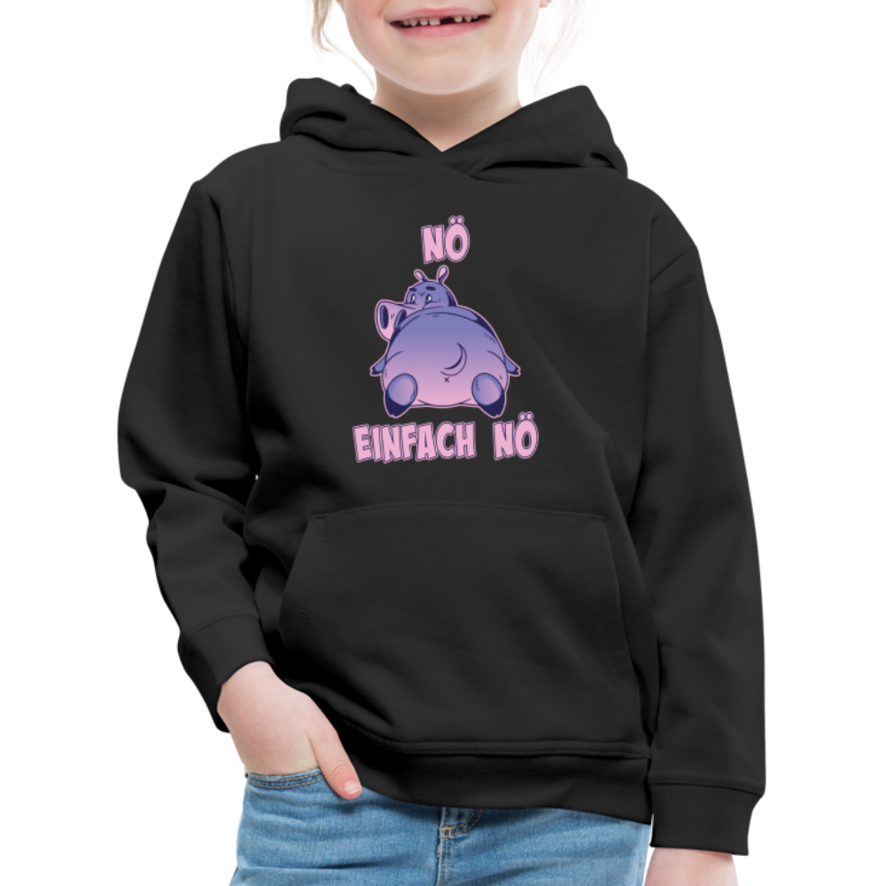 Flusspferd Nö Einfach Nö Kinder Premium Hoodie - Schwarz