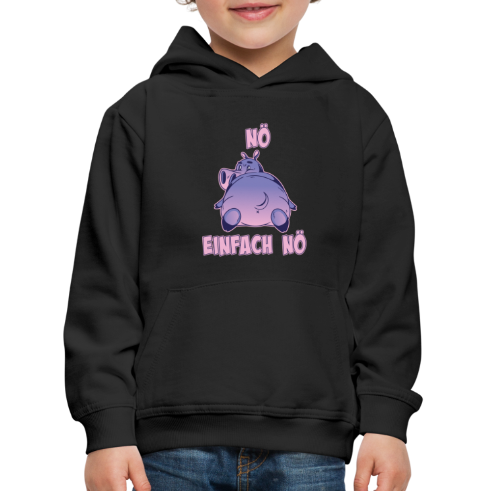 Flusspferd Nö Einfach Nö Kinder Premium Hoodie - Schwarz