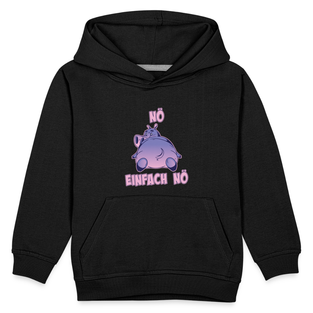 Flusspferd Nö Einfach Nö Kinder Premium Hoodie - Schwarz