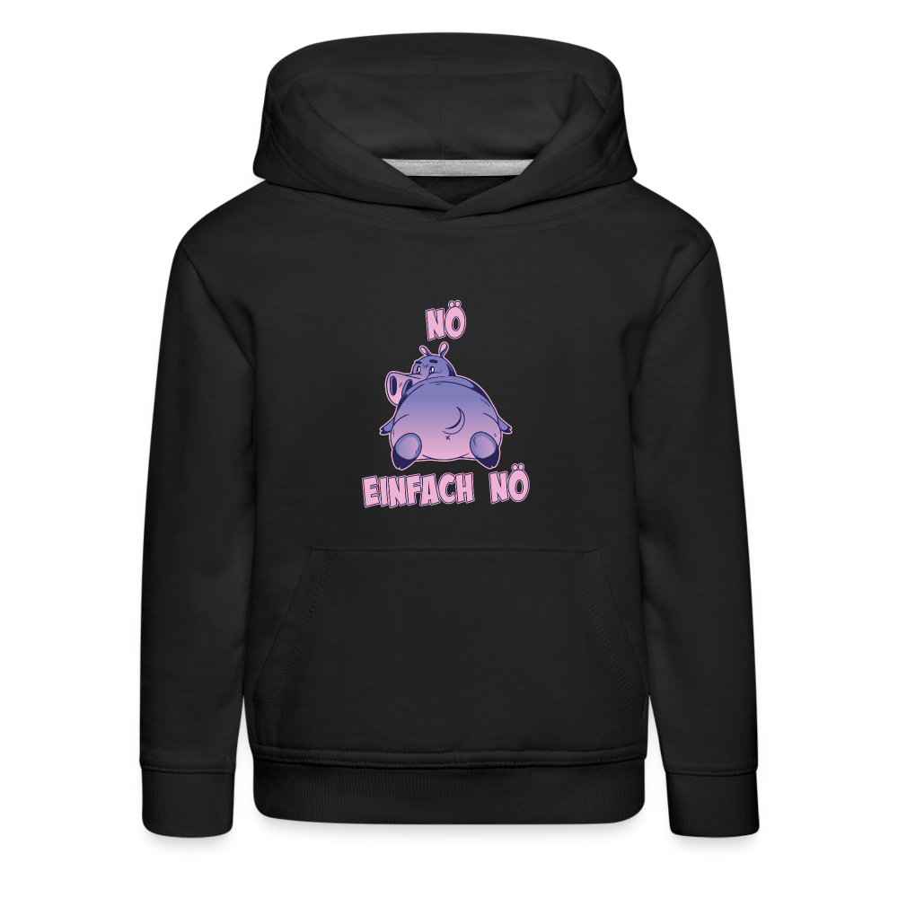 Flusspferd Nö Einfach Nö Kinder Premium Hoodie - Schwarz