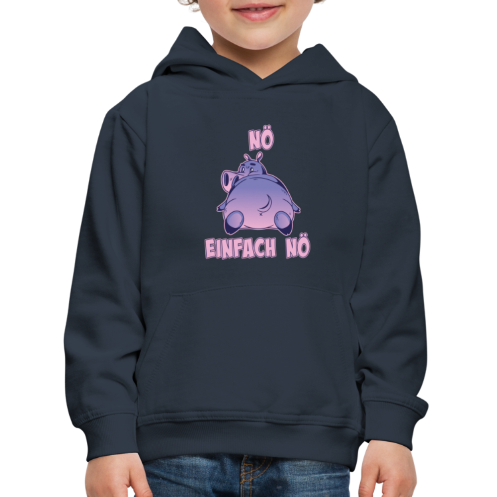 Flusspferd Nö Einfach Nö Kinder Premium Hoodie - Navy