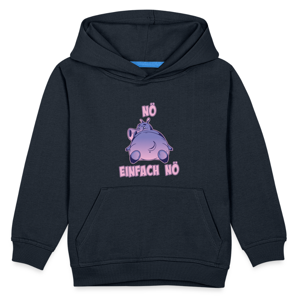 Flusspferd Nö Einfach Nö Kinder Premium Hoodie - Navy