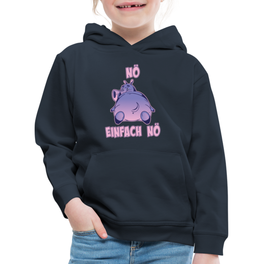 Flusspferd Nö Einfach Nö Kinder Premium Hoodie - Navy