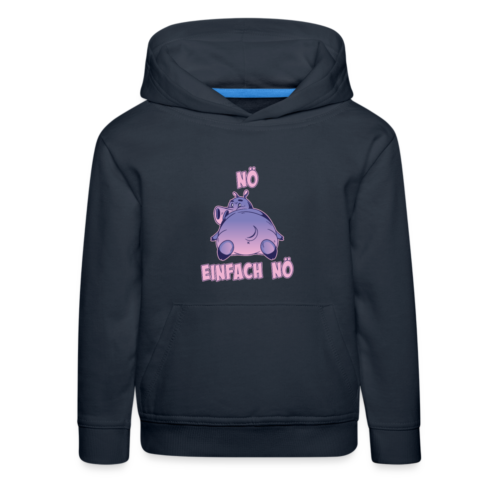 Flusspferd Nö Einfach Nö Kinder Premium Hoodie - Navy