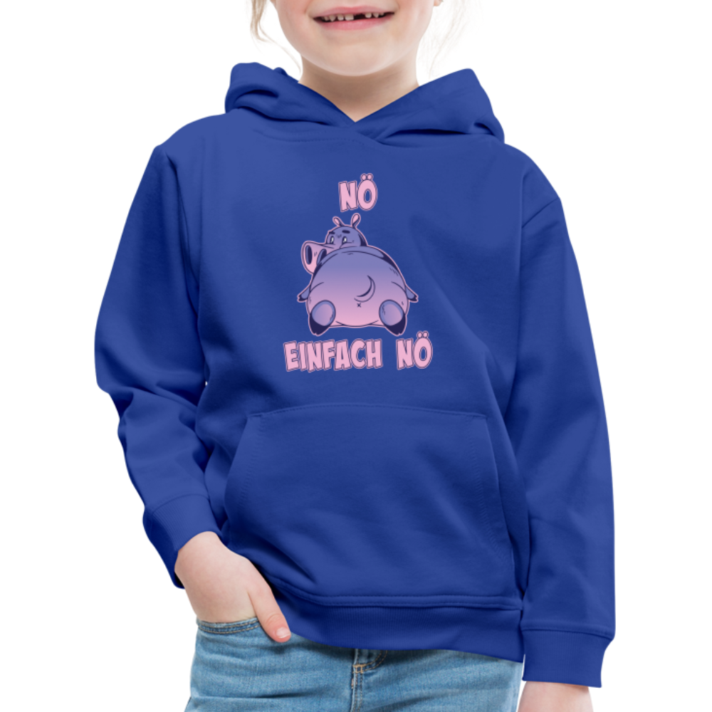 Flusspferd Nö Einfach Nö Kinder Premium Hoodie - Royalblau