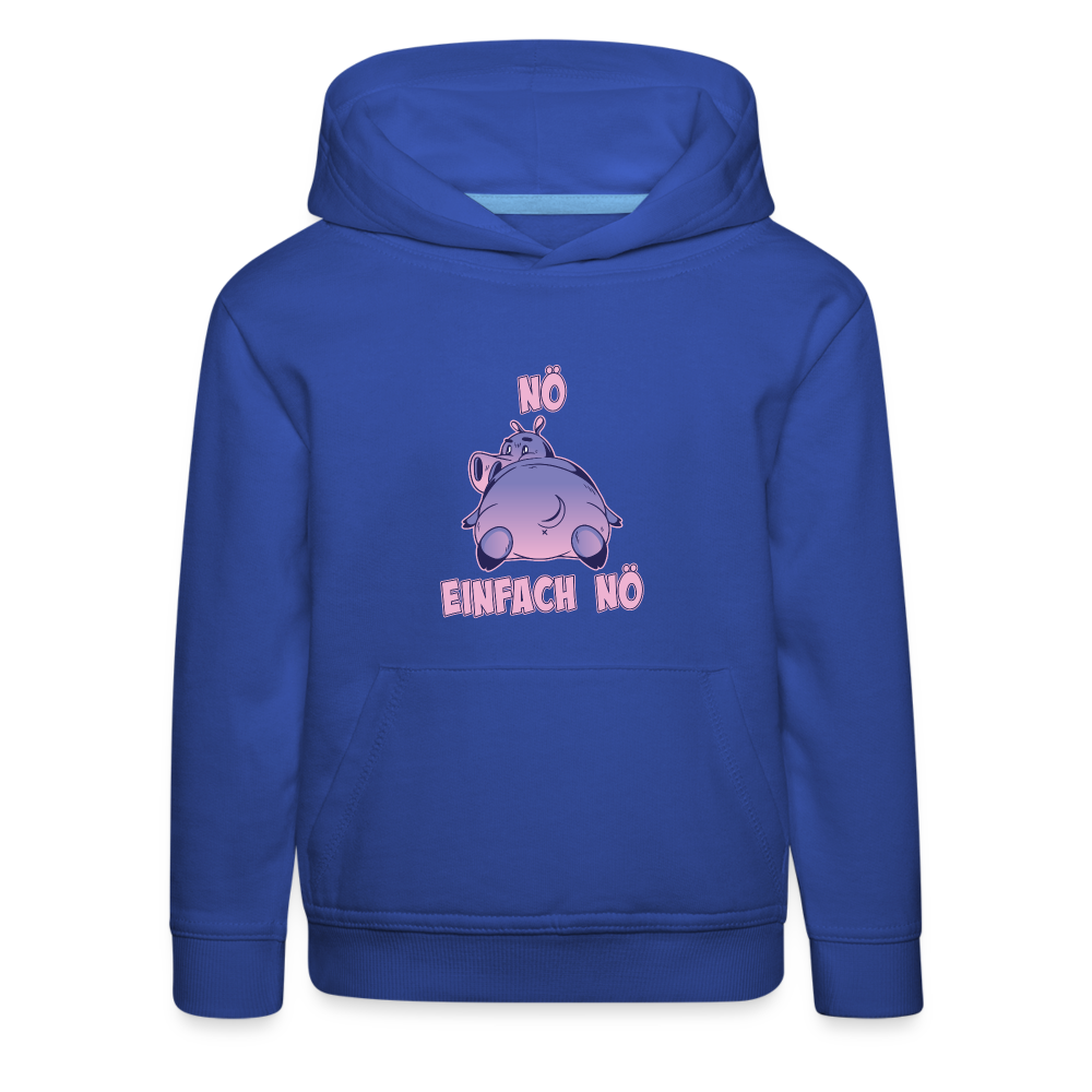 Flusspferd Nö Einfach Nö Kinder Premium Hoodie - Royalblau