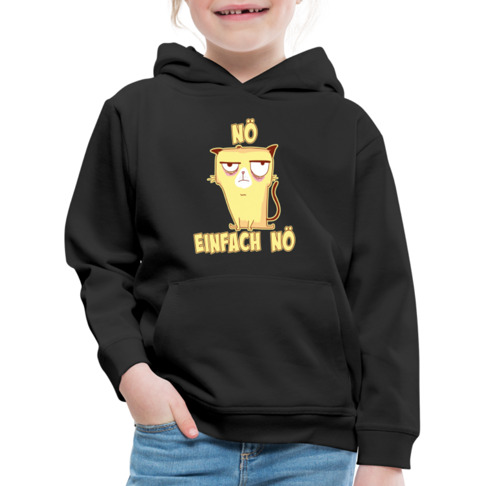 Katze Nö Einfach Nö Kinder Premium Hoodie - Schwarz