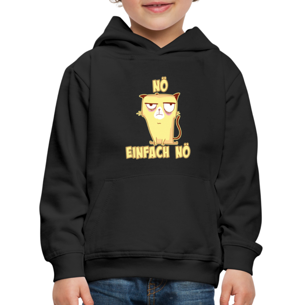 Katze Nö Einfach Nö Kinder Premium Hoodie - Schwarz