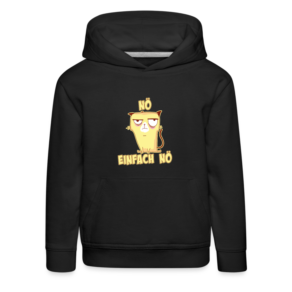 Katze Nö Einfach Nö Kinder Premium Hoodie - Schwarz