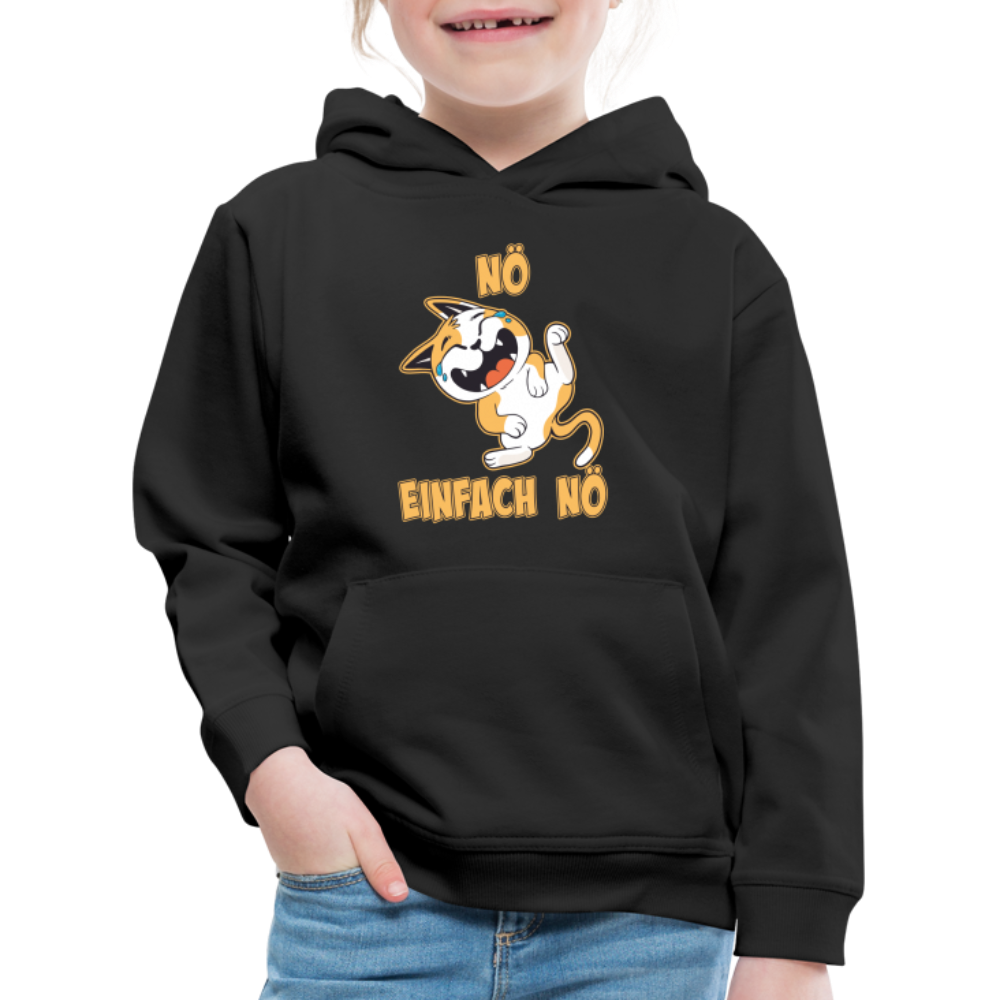 Katze Nö Einfach Nö Kinder Premium Hoodie - Schwarz