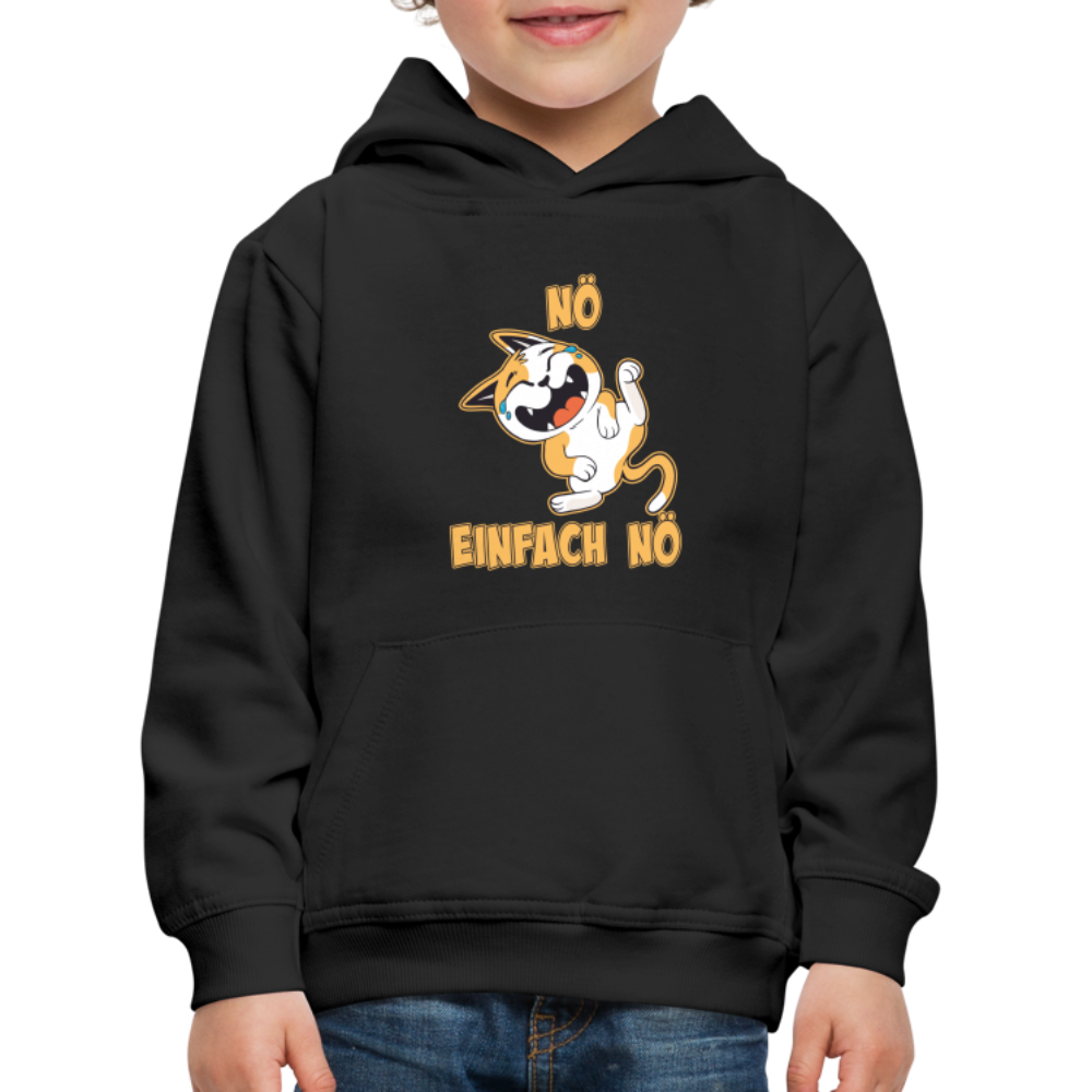 Katze Nö Einfach Nö Kinder Premium Hoodie - Schwarz