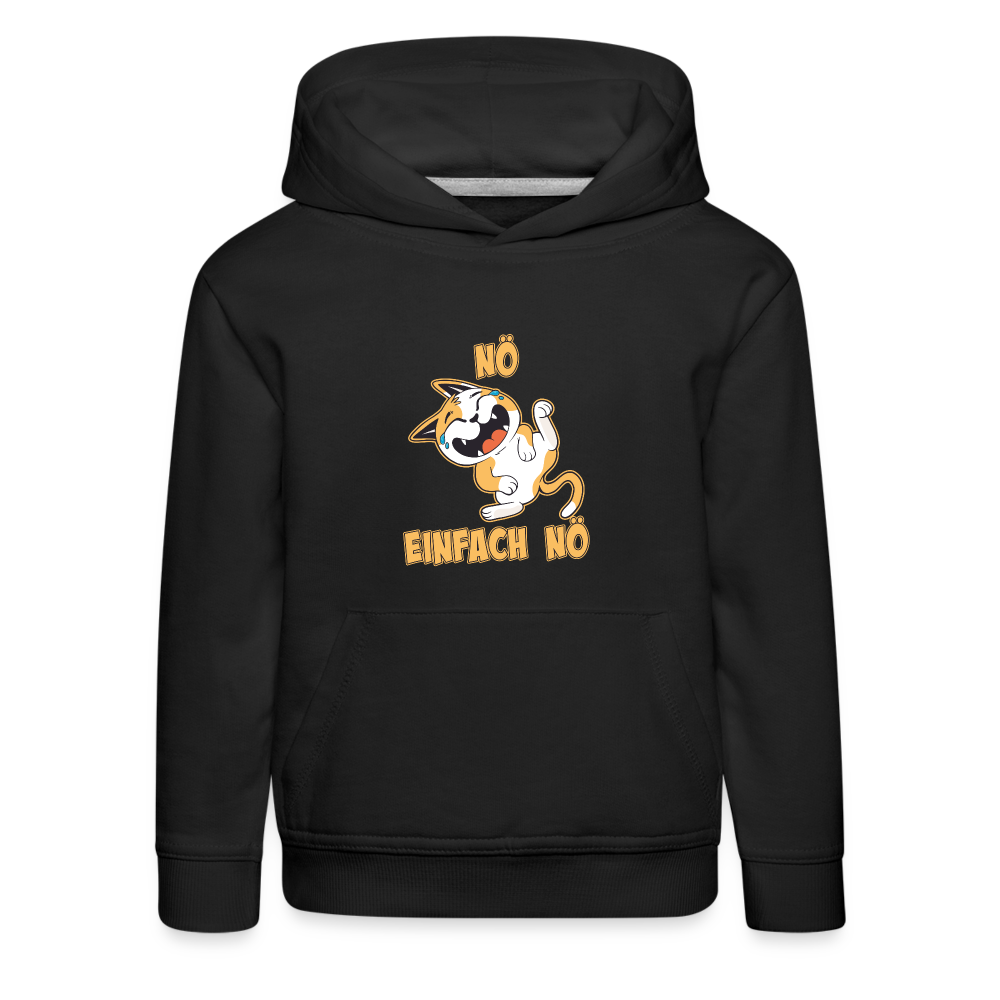 Katze Nö Einfach Nö Kinder Premium Hoodie - Schwarz