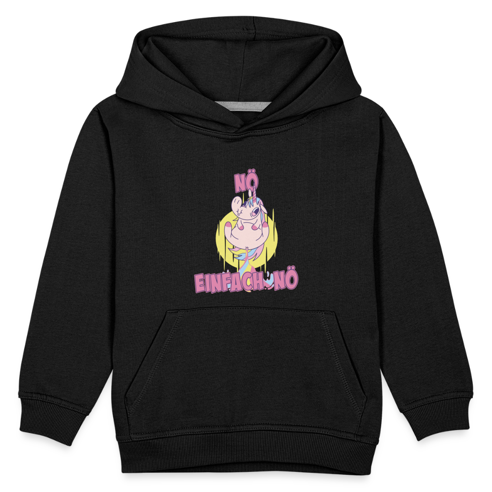 Furzendes Einhorn Nö Einfach Nö Kinder Premium Hoodie - Schwarz