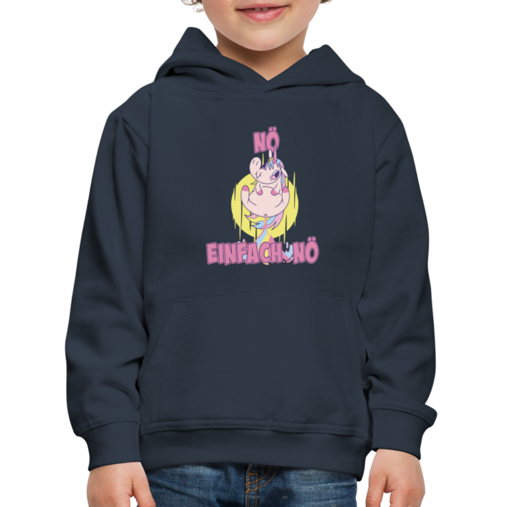 Furzendes Einhorn Nö Einfach Nö Kinder Premium Hoodie - Navy