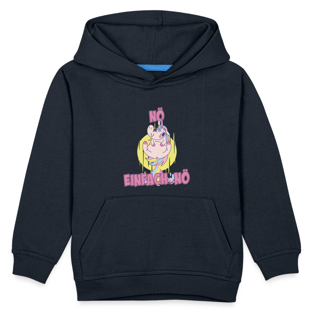 Furzendes Einhorn Nö Einfach Nö Kinder Premium Hoodie - Navy