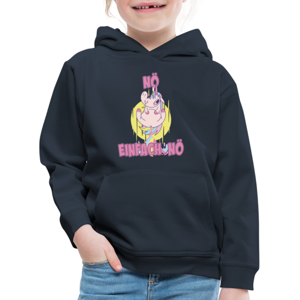 Furzendes Einhorn Nö Einfach Nö Kinder Premium Hoodie - Navy