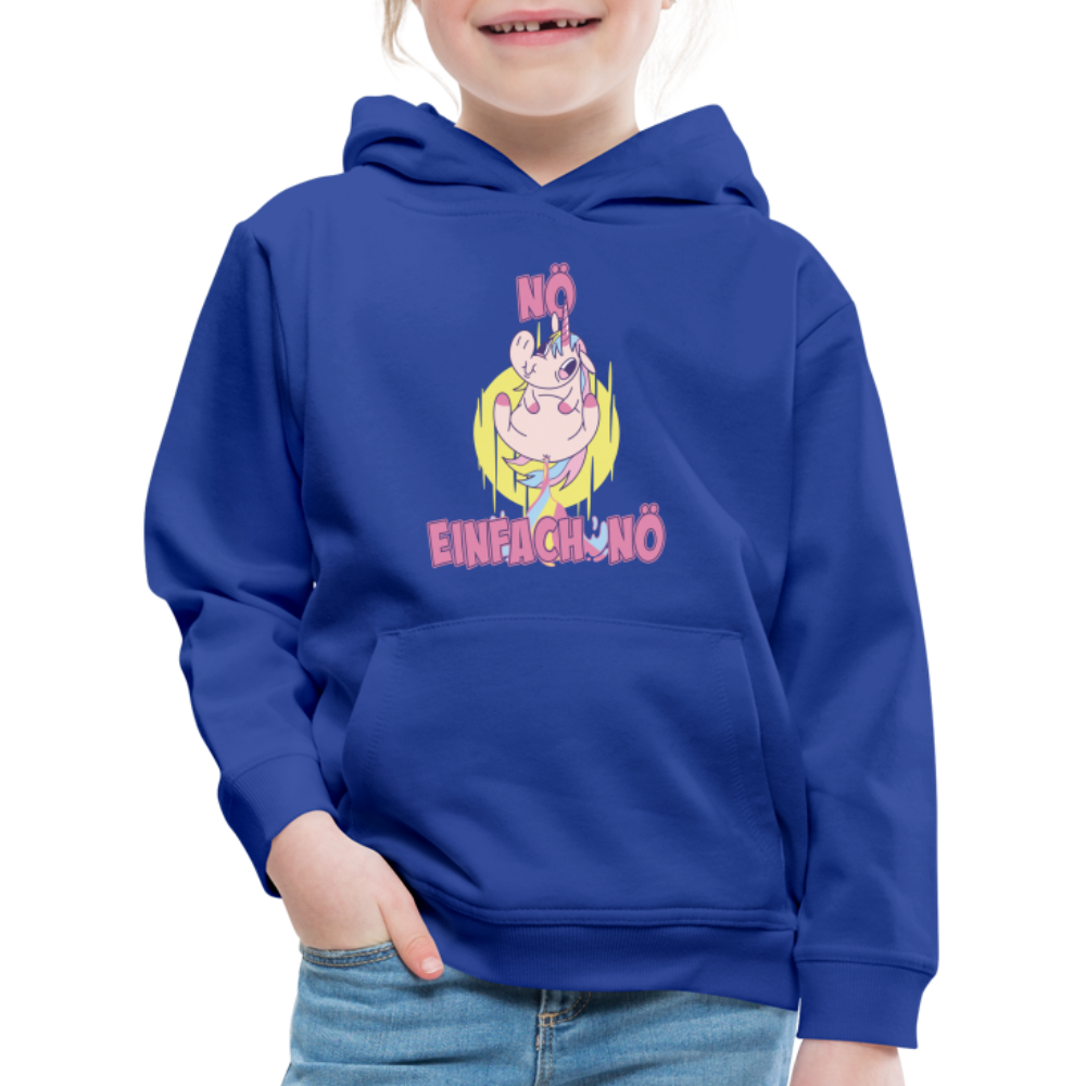 Furzendes Einhorn Nö Einfach Nö Kinder Premium Hoodie - Royalblau