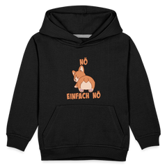 Corgi Popo: Nö Einfach Nö Kinder Premium Hoodie - Schwarz