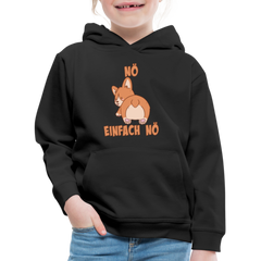 Corgi Popo: Nö Einfach Nö Kinder Premium Hoodie - Schwarz