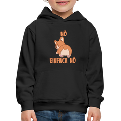 Corgi Popo: Nö Einfach Nö Kinder Premium Hoodie - Schwarz