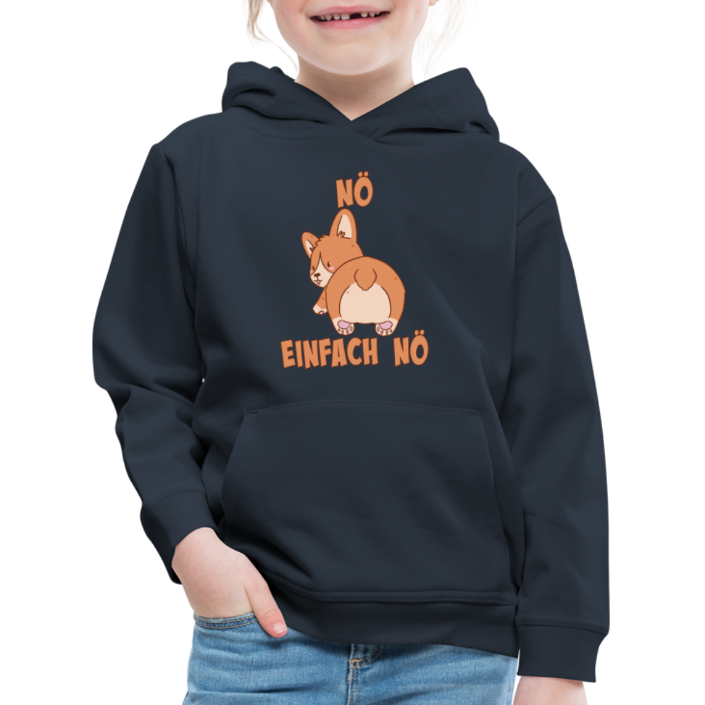 Corgi Popo: Nö Einfach Nö Kinder Premium Hoodie - Navy