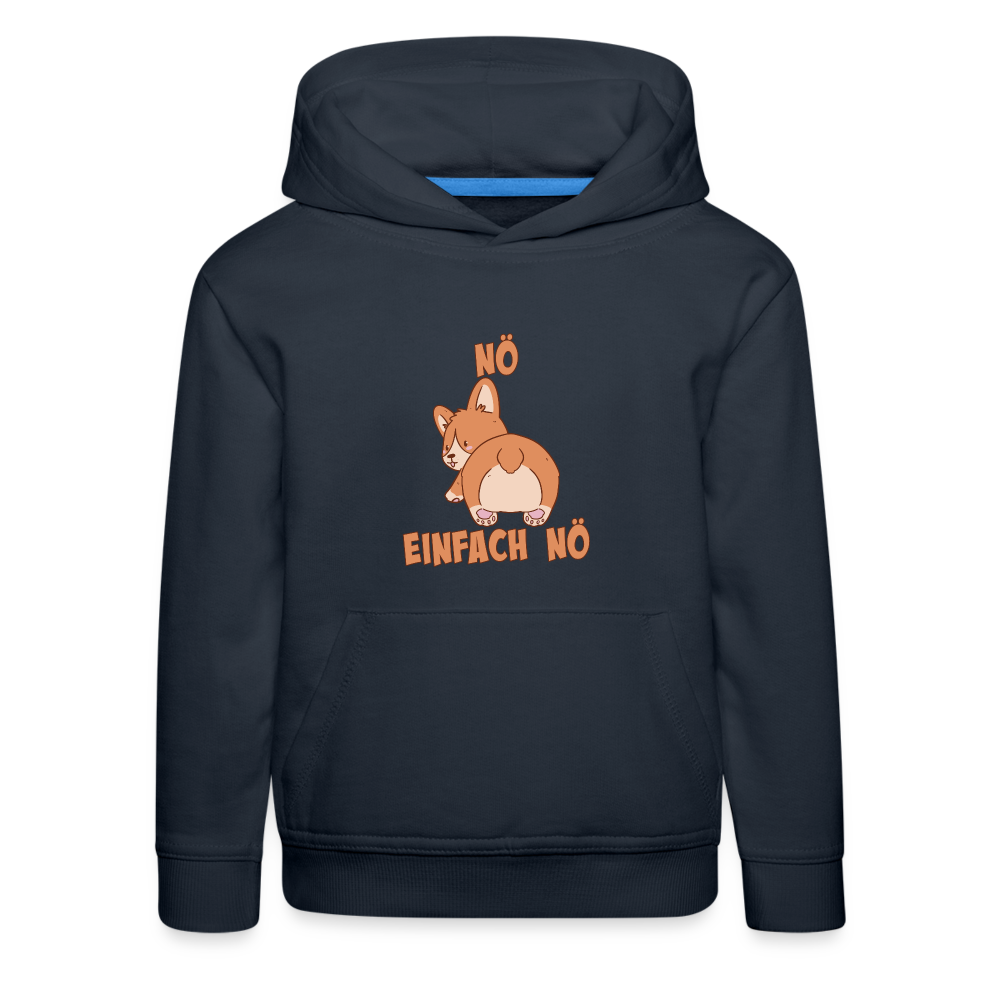 Corgi Popo: Nö Einfach Nö Kinder Premium Hoodie - Navy