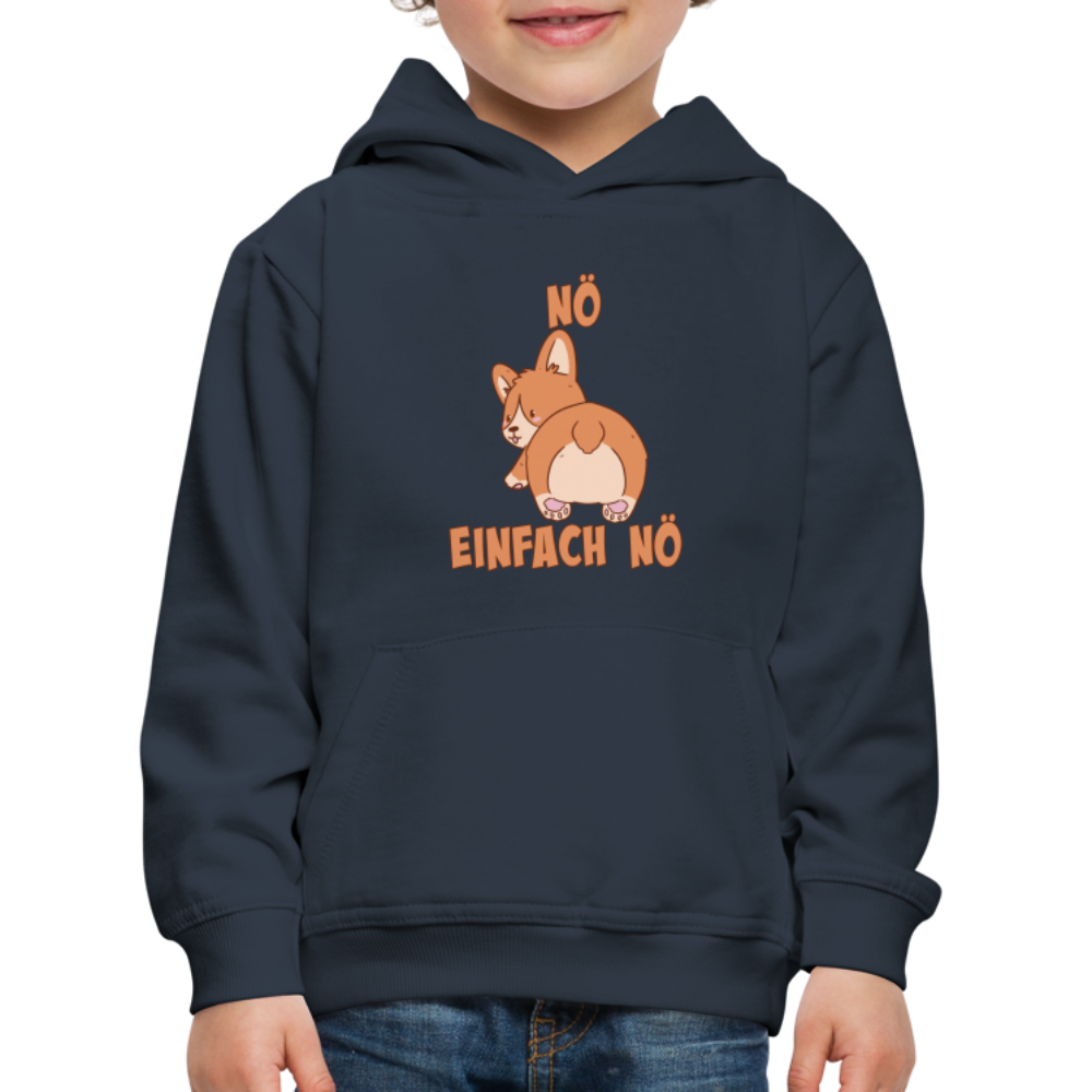 Corgi Popo: Nö Einfach Nö Kinder Premium Hoodie - Navy