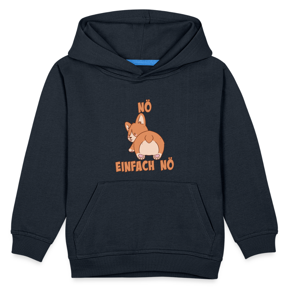 Corgi Popo: Nö Einfach Nö Kinder Premium Hoodie - Navy