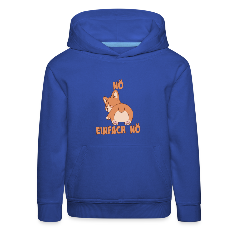 Corgi Popo: Nö Einfach Nö Kinder Premium Hoodie - Royalblau