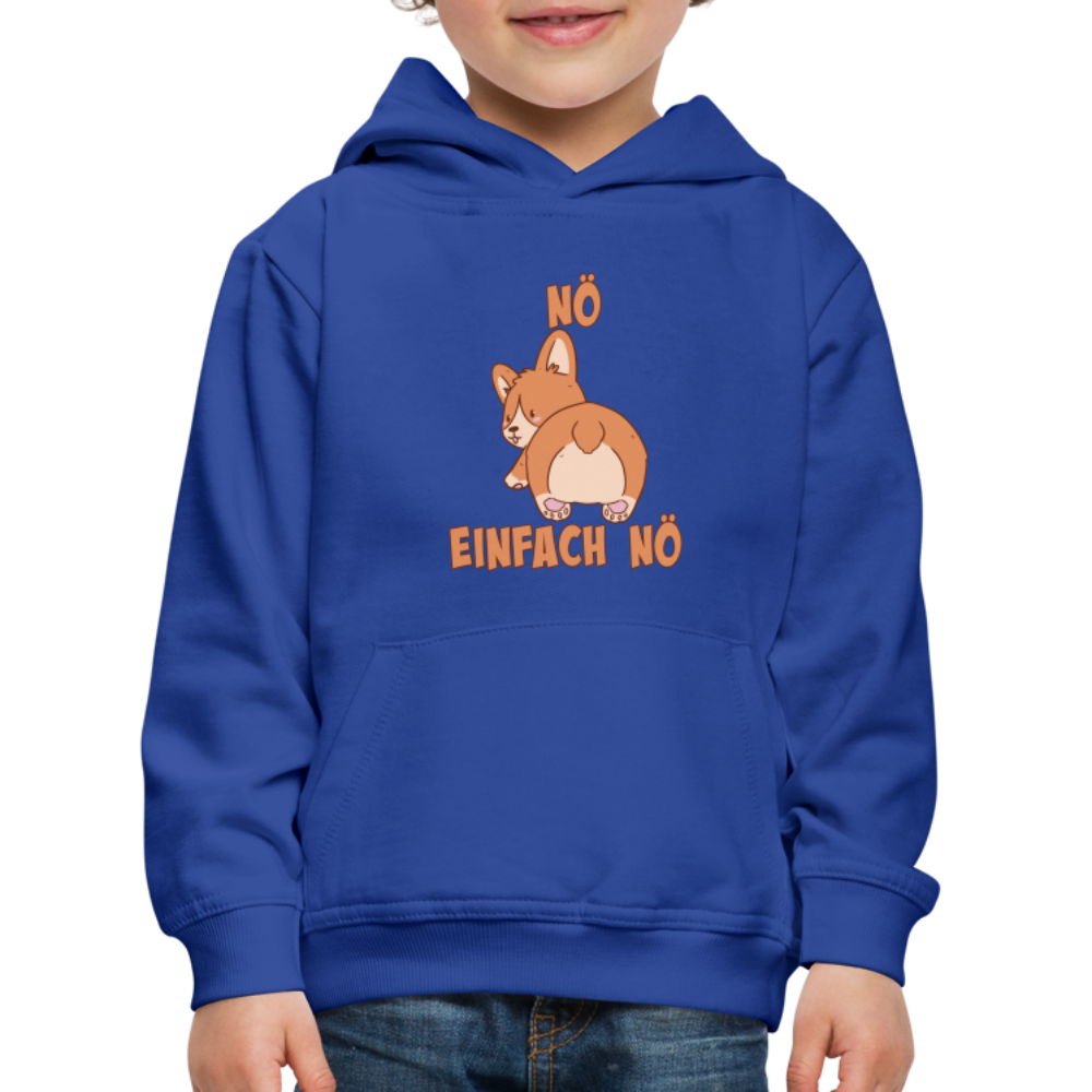 Corgi Popo: Nö Einfach Nö Kinder Premium Hoodie - Royalblau