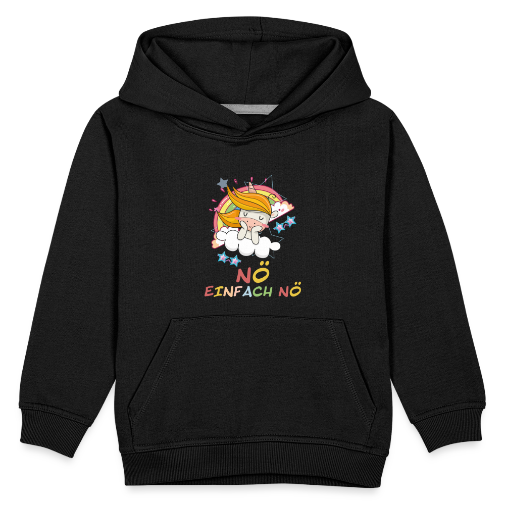 Träumendes Einhorn Nö Einfach Nö Kinder Premium Hoodie - Schwarz