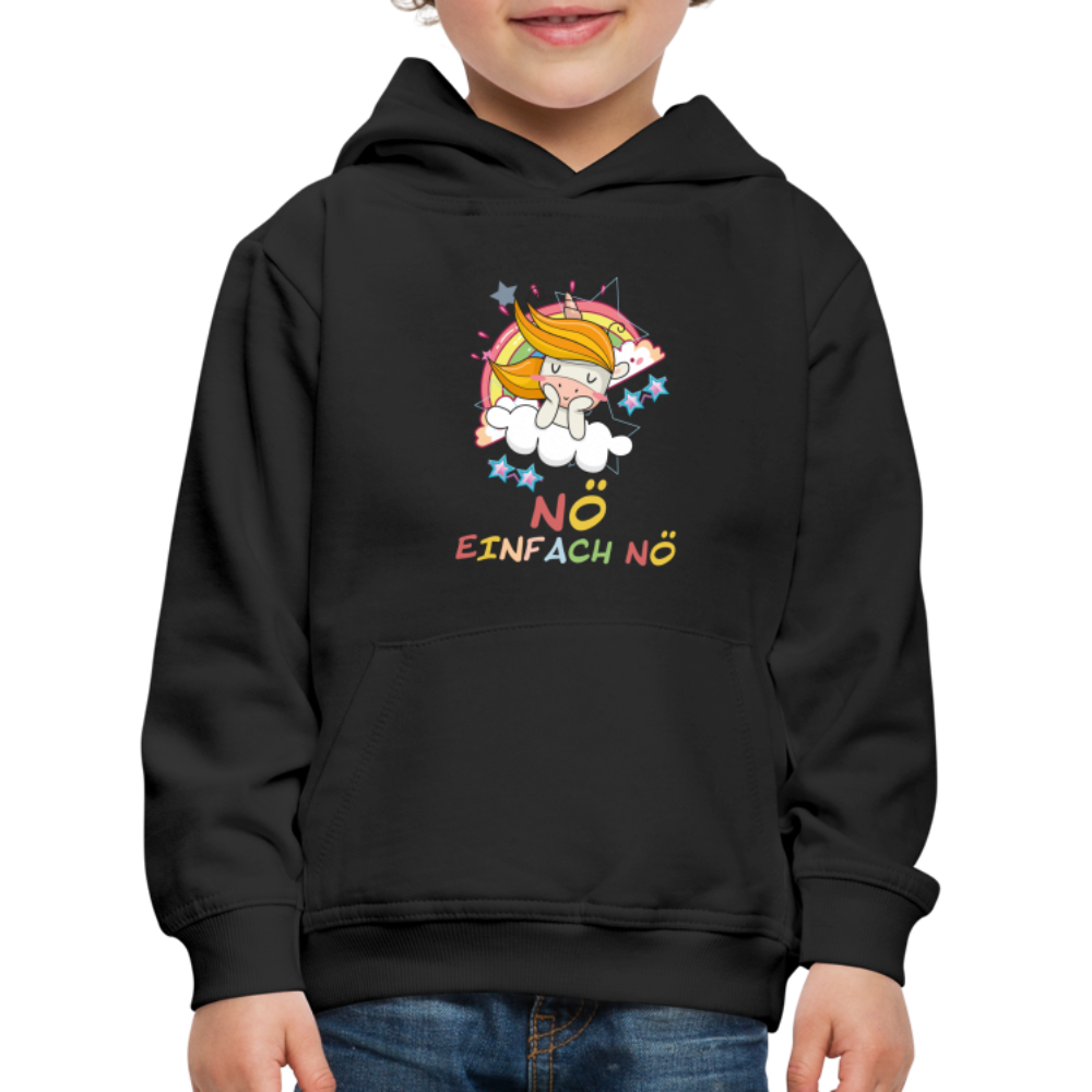 Träumendes Einhorn Nö Einfach Nö Kinder Premium Hoodie - Schwarz