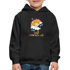 Träumendes Einhorn Nö Einfach Nö Kinder Premium Hoodie - Schwarz