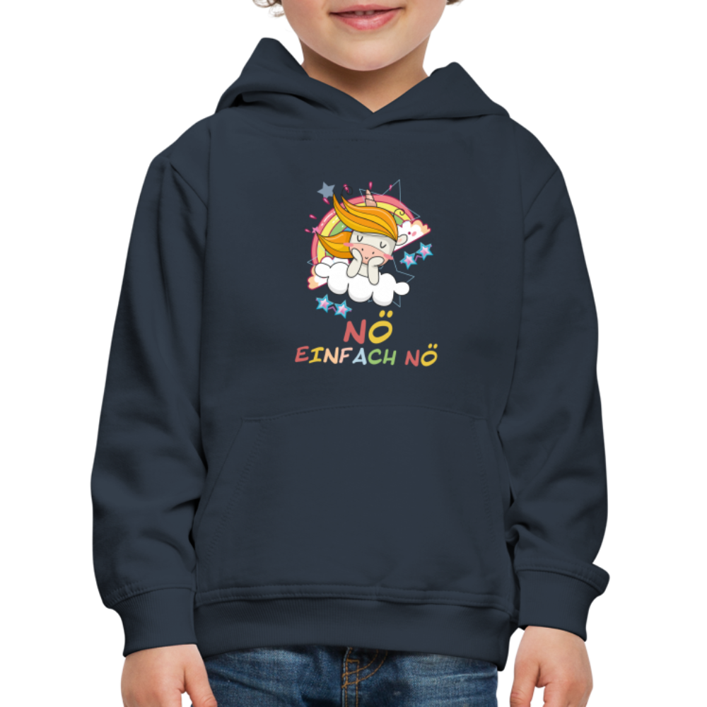 Träumendes Einhorn Nö Einfach Nö Kinder Premium Hoodie - Navy