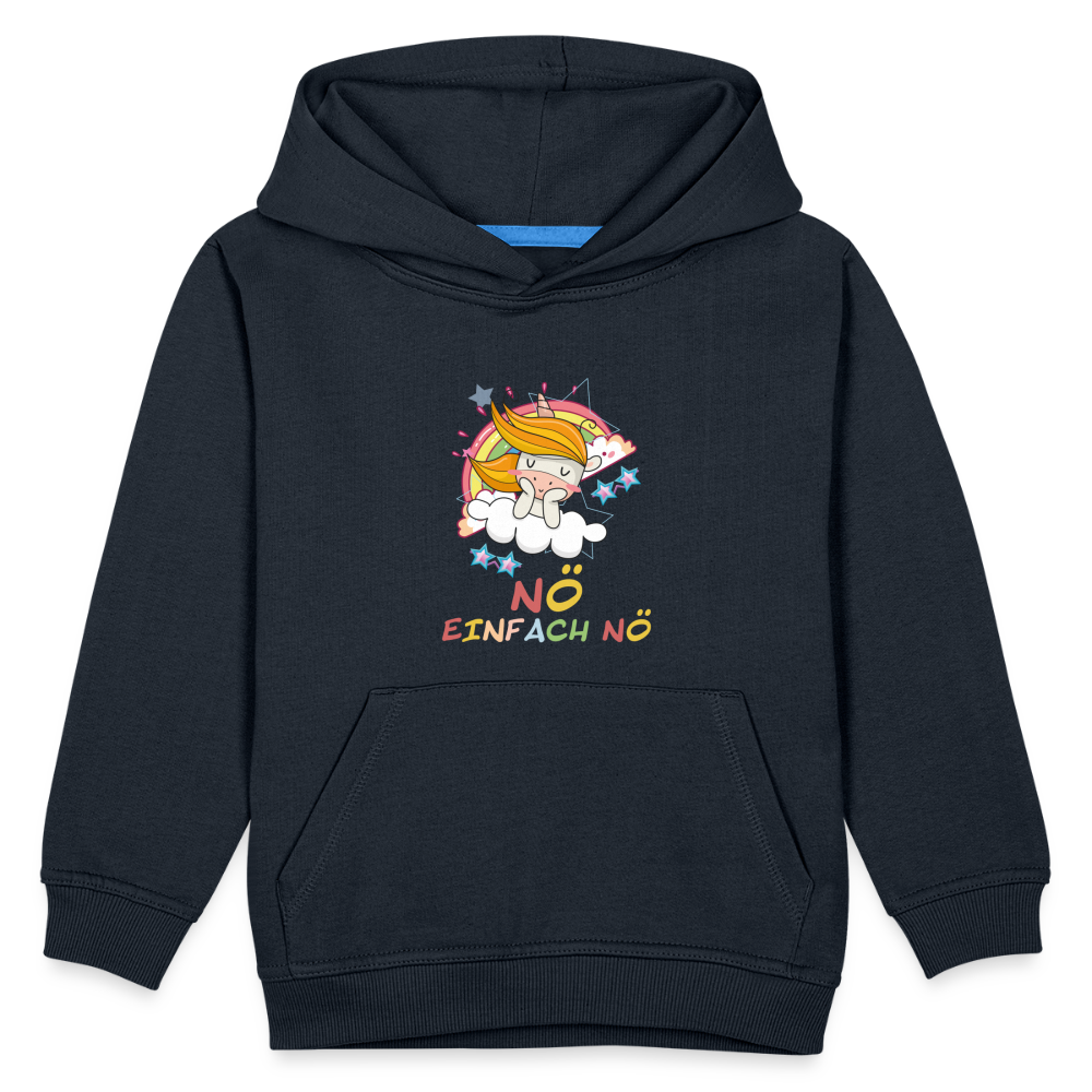 Träumendes Einhorn Nö Einfach Nö Kinder Premium Hoodie - Navy