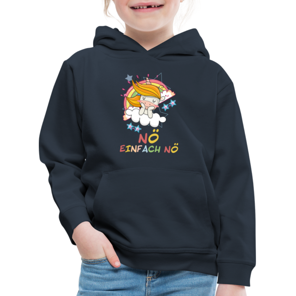 Träumendes Einhorn Nö Einfach Nö Kinder Premium Hoodie - Navy