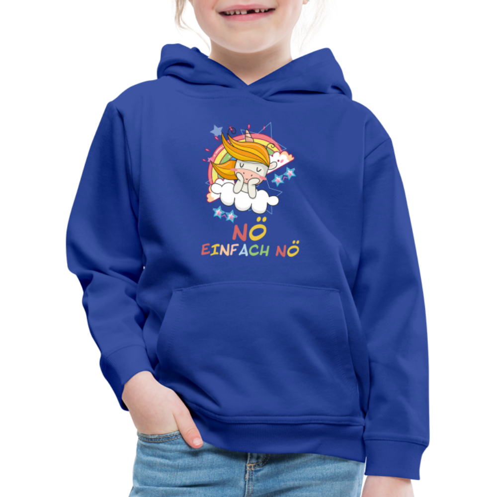 Träumendes Einhorn Nö Einfach Nö Kinder Premium Hoodie - Royalblau