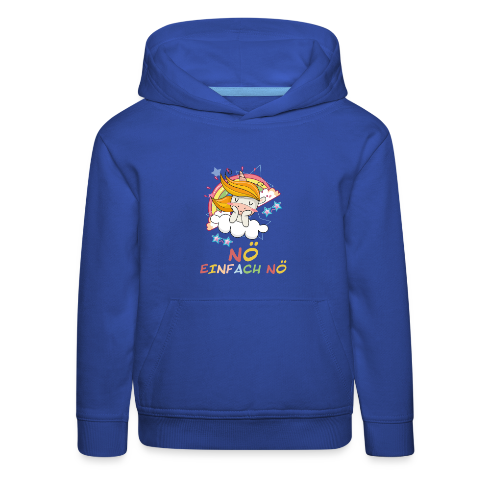 Träumendes Einhorn Nö Einfach Nö Kinder Premium Hoodie - Royalblau