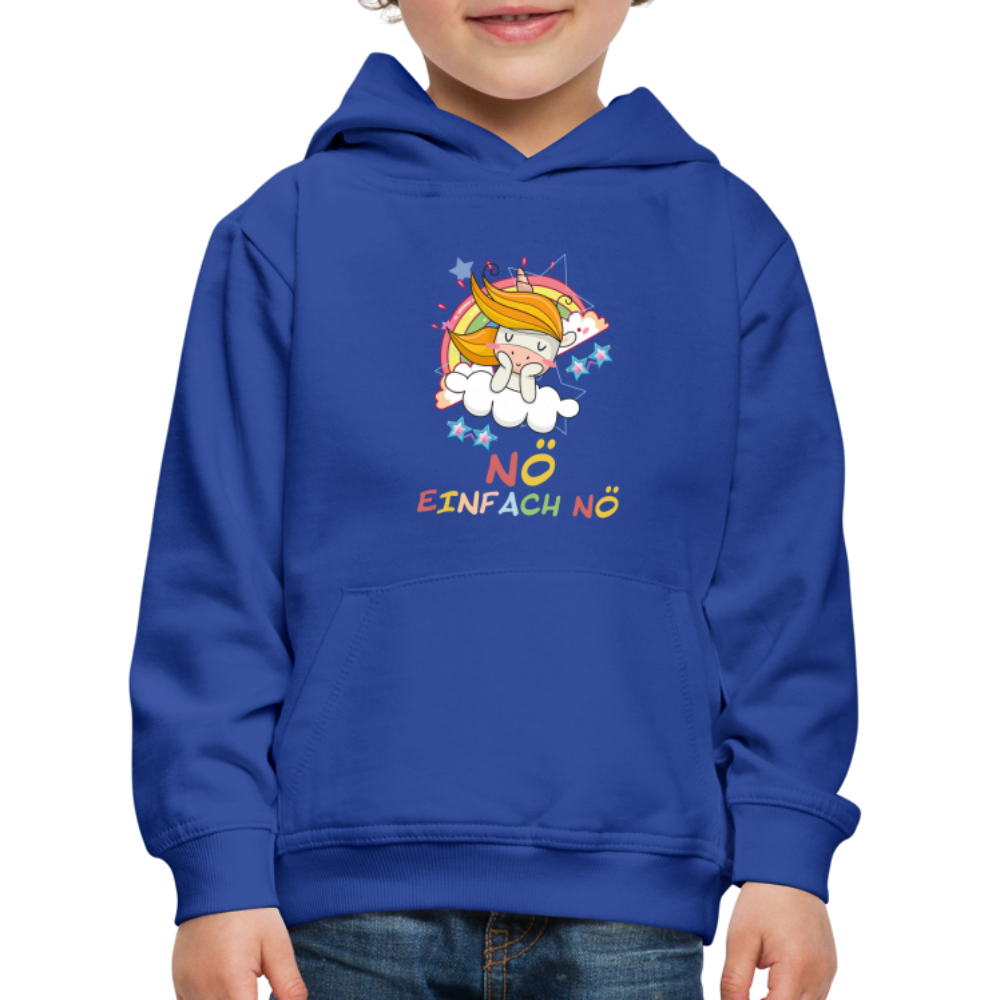 Träumendes Einhorn Nö Einfach Nö Kinder Premium Hoodie - Royalblau