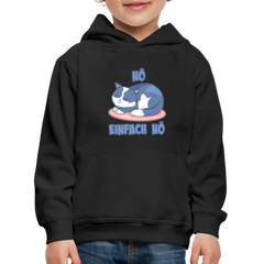 Schlafende Katze Nö Einfach Nö Kinder Premium Hoodie - Schwarz