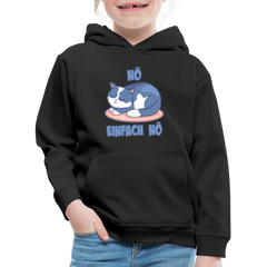 Schlafende Katze Nö Einfach Nö Kinder Premium Hoodie - Schwarz