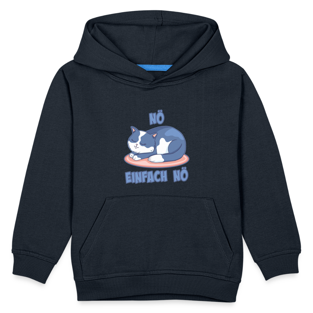 Schlafende Katze Nö Einfach Nö Kinder Premium Hoodie - Navy