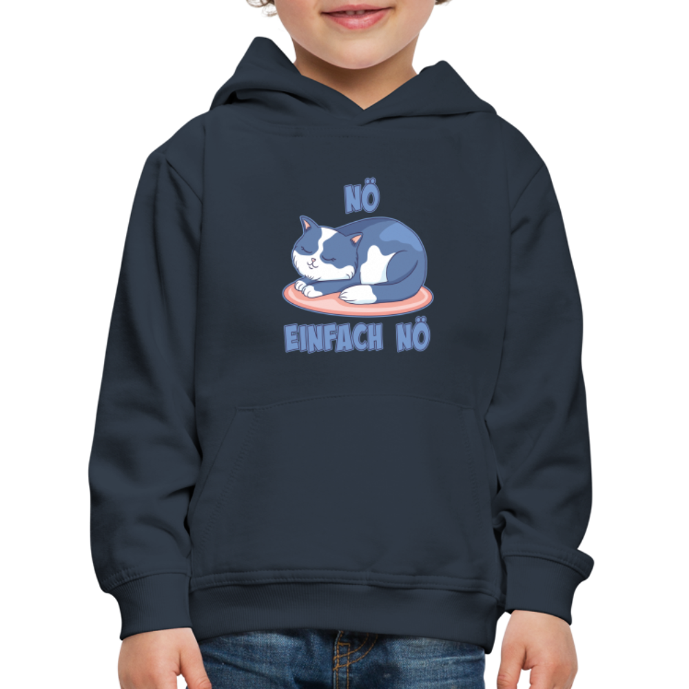 Schlafende Katze Nö Einfach Nö Kinder Premium Hoodie - Navy