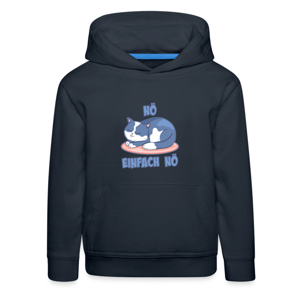 Schlafende Katze Nö Einfach Nö Kinder Premium Hoodie - Navy