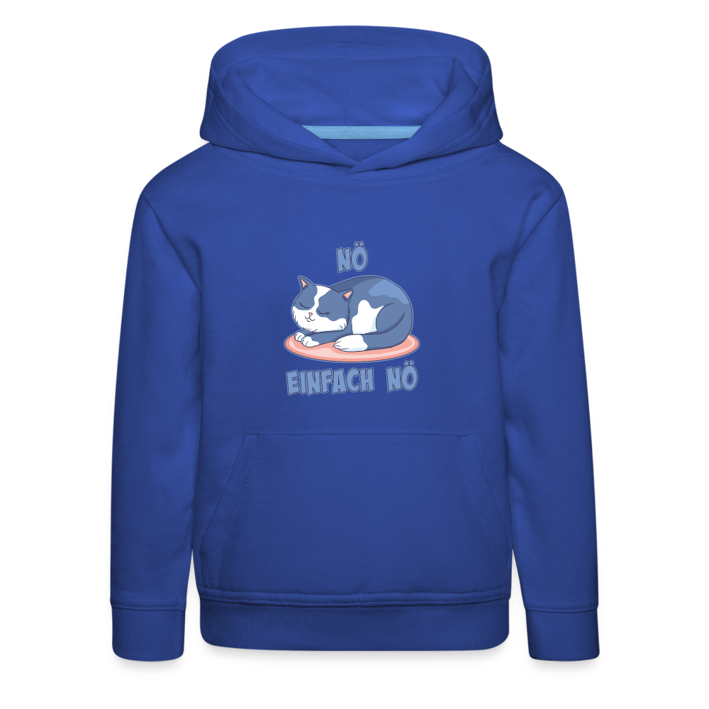 Schlafende Katze Nö Einfach Nö Kinder Premium Hoodie - Royalblau